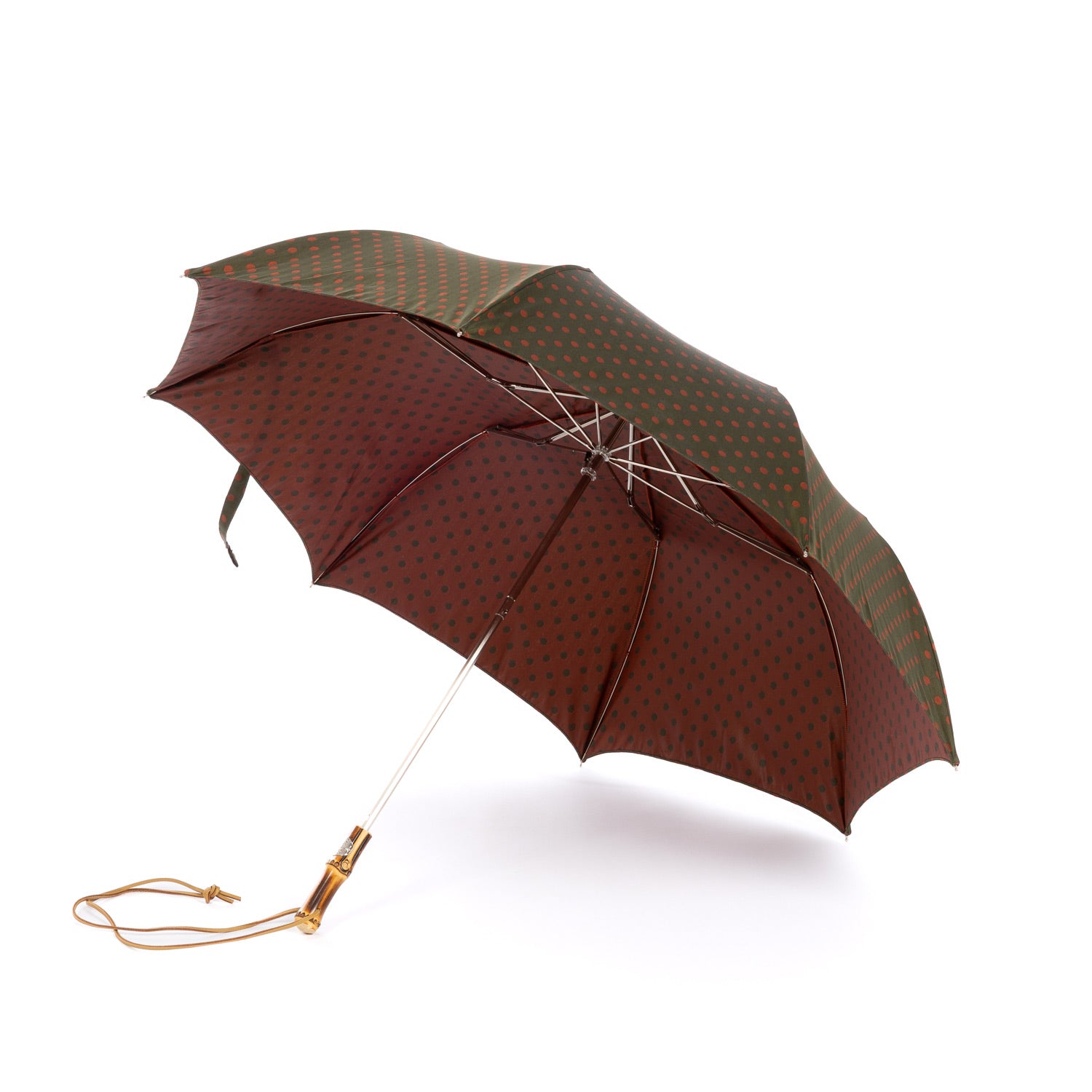 Francesco Maglia x MJ: Pocket Umbrella "Folding" with Bamboo Handle - purely handmade